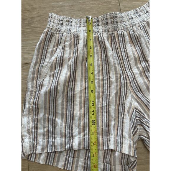 NWT Briggs Women’s Large Linen Shorts Elastic Waist Pockets Light Colorful - Picture 7 of 8